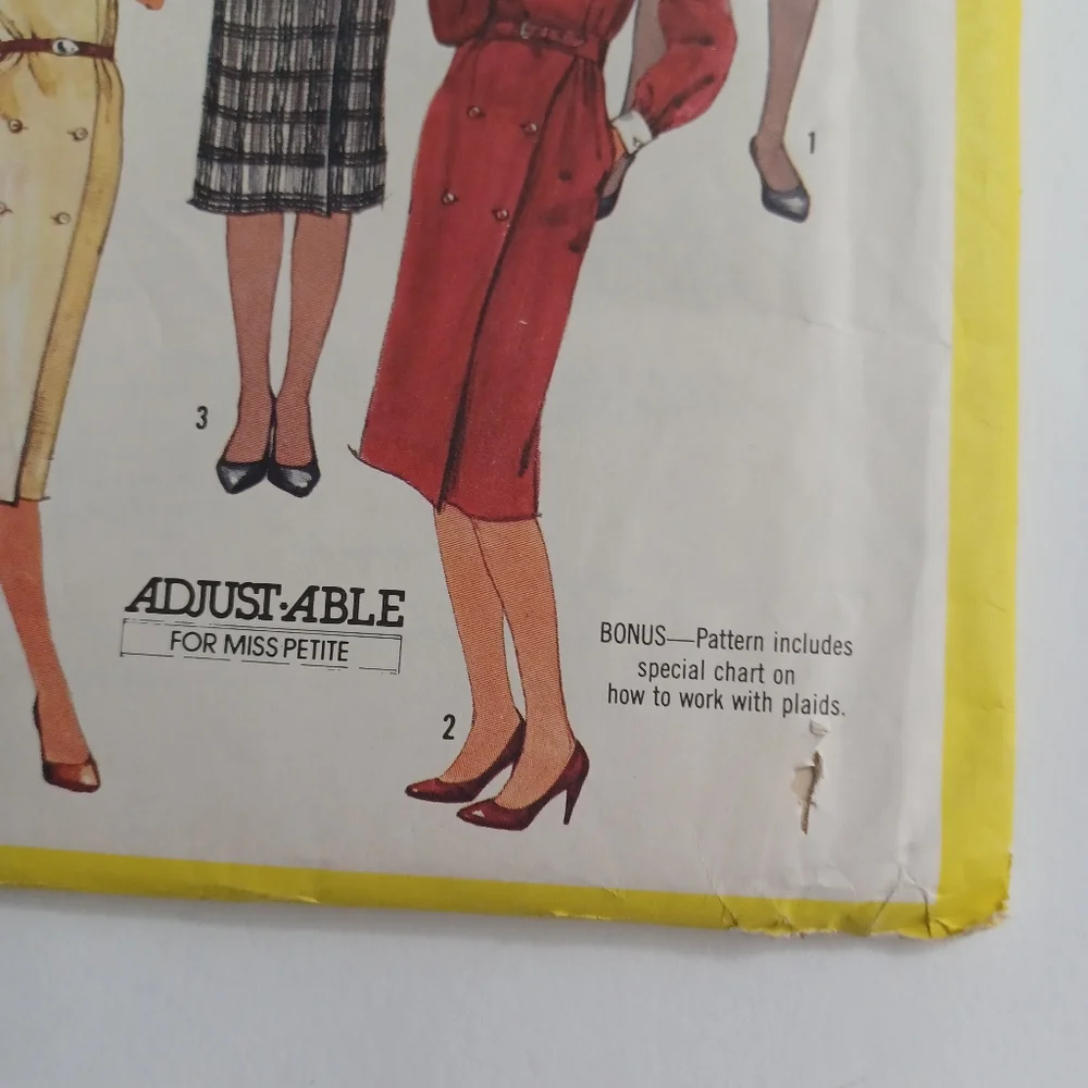 Simplicity Adjust-Able Dresses Sewing Pattern Size 10 Miss #6077 -80s Uncut - Picture 3 of 5